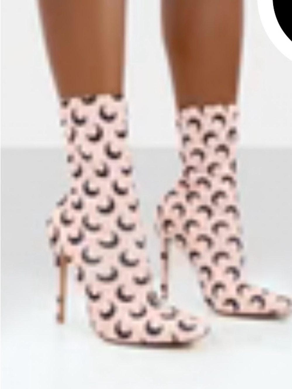 Pink Crescent-Print Sock Boots - Women Accessories